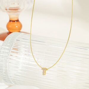 Minimalist Gold Necklace “T” Letter Pendant